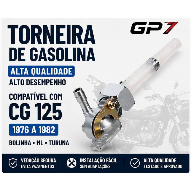 Torneira Gasolina Honda Cg 125 ML Turuna Bolinha 1976 a 1982