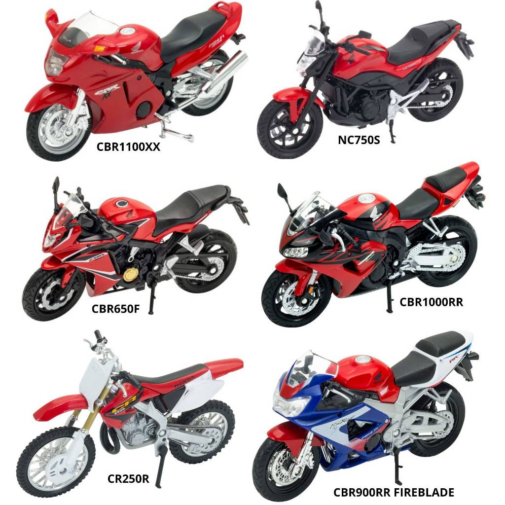 Moto Colecionável 1:18 Mix Honda Welly - Unidade