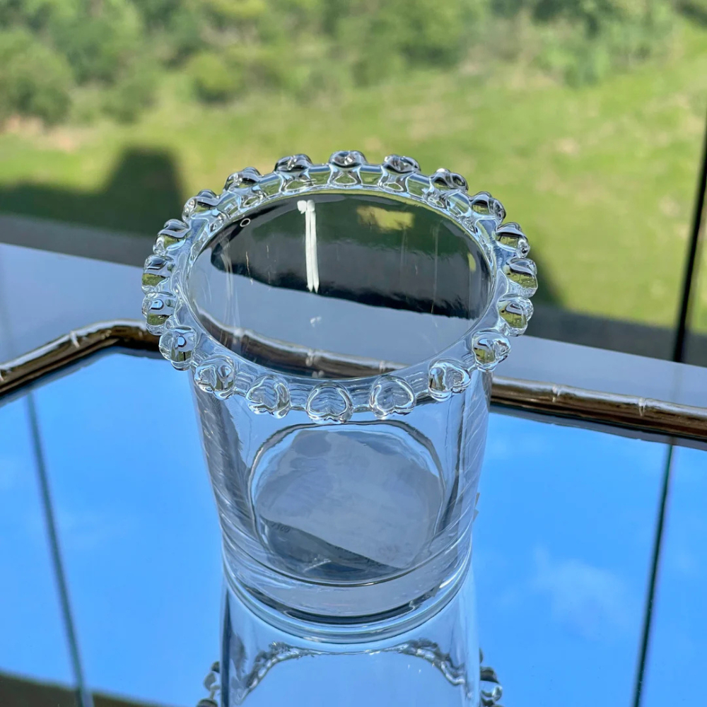 Copo Porta Talheres Cristal Coração Decorativo Elegante