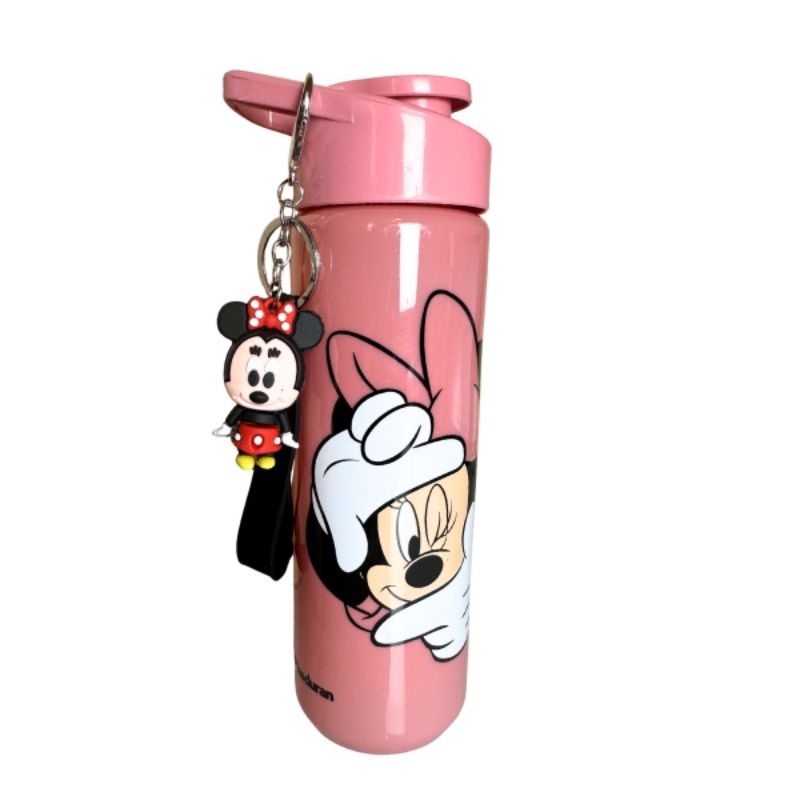 Garrafa Infantil 700ml Mickey e Minnie Escolar + Chaveiro