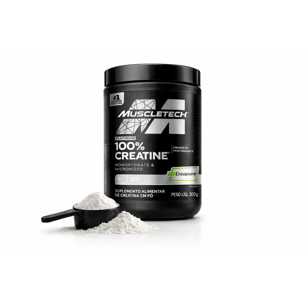 Creatina Creapure 100% Pura Importada Sem sabor - 300g Muscletech - com selo de pureza alemã