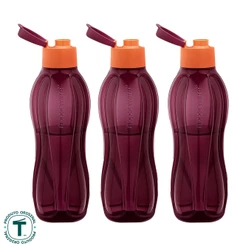Kit com 3 Garrafas de Água Tupperware Eco Tupper Merlot 1L