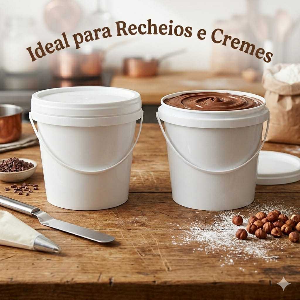Balde Branco 3,6L com Tampa Hermética Multiuso Resistente 1 Unidade