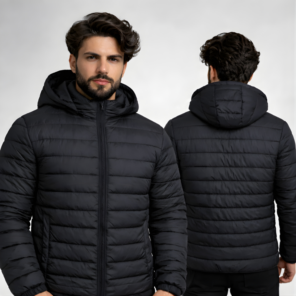 Jaqueta Puffer Bobojaco Casaco Impermeável Frio Intenso Masculina Bolsos Internos Capuz Removível