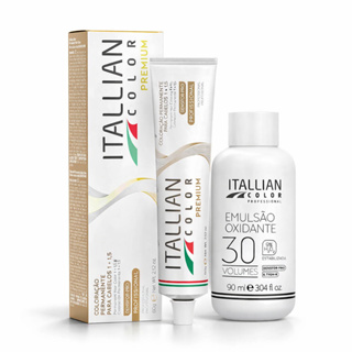 KIT Tinta de Cabelo Itallian Color + OX 30 Volumes Coloração Profissional,100% Cobertura dos Brancos Brilho e Tratamento em Oferta na Shopee
