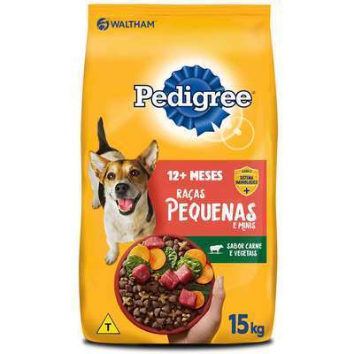 Ração Pedigree 15kg para Cães Adultos Raças Pequenas Saúde Oral e Proteína de Alta Qualidade
