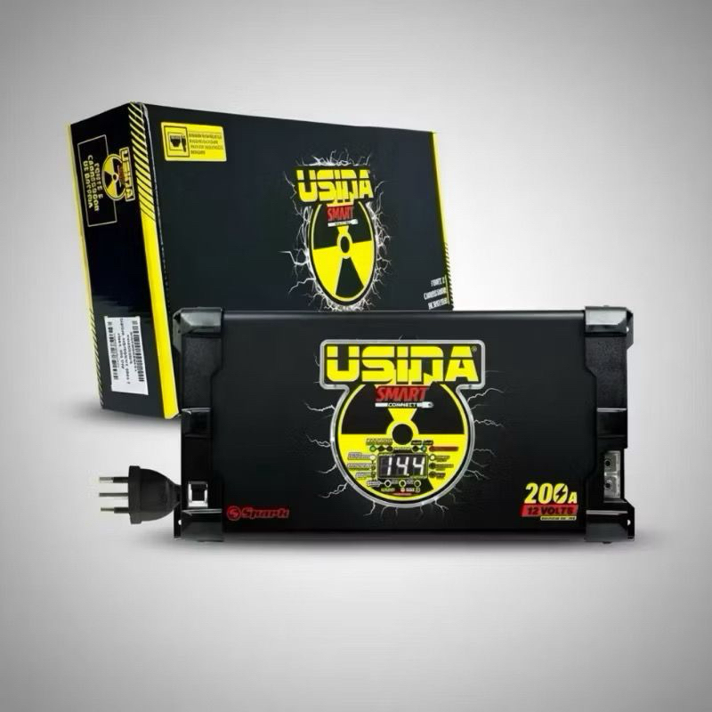 Fonte Usina Connect 200a (monovolt) Com Voltimetro Cor Preto smart 220v modelo novo