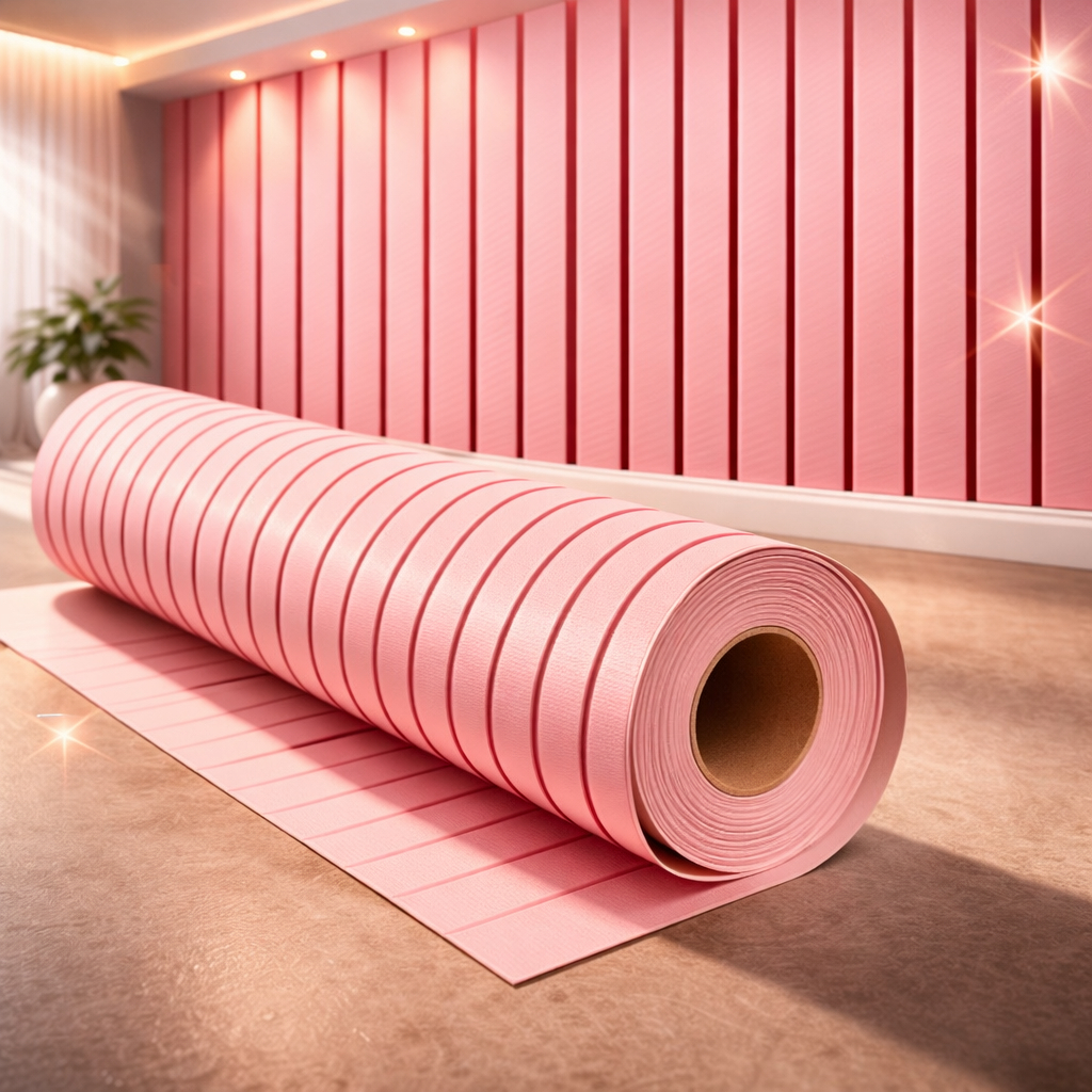 Papel de Parede Ripado Rosa Pink 3D Autoadesivo Vinílico | Revestimento Decorativo Parede Quarto Feminino Luxo Moderno