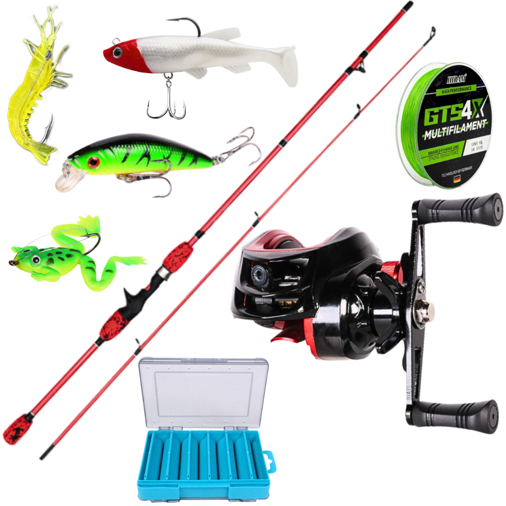 Carretilha de Pesca Anti cabeleira Drag 10 kgVara de Carbono Isca Artificial Artigos Produtos Kit