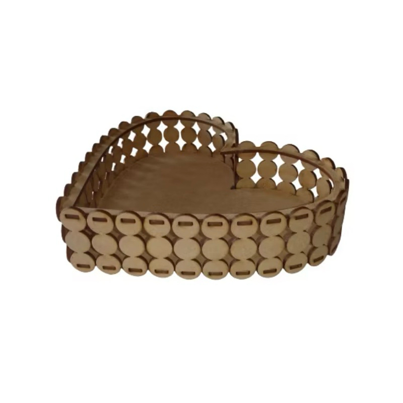 Bandeja Pérola Coração MDF Cru Tamanho P 20x15cm