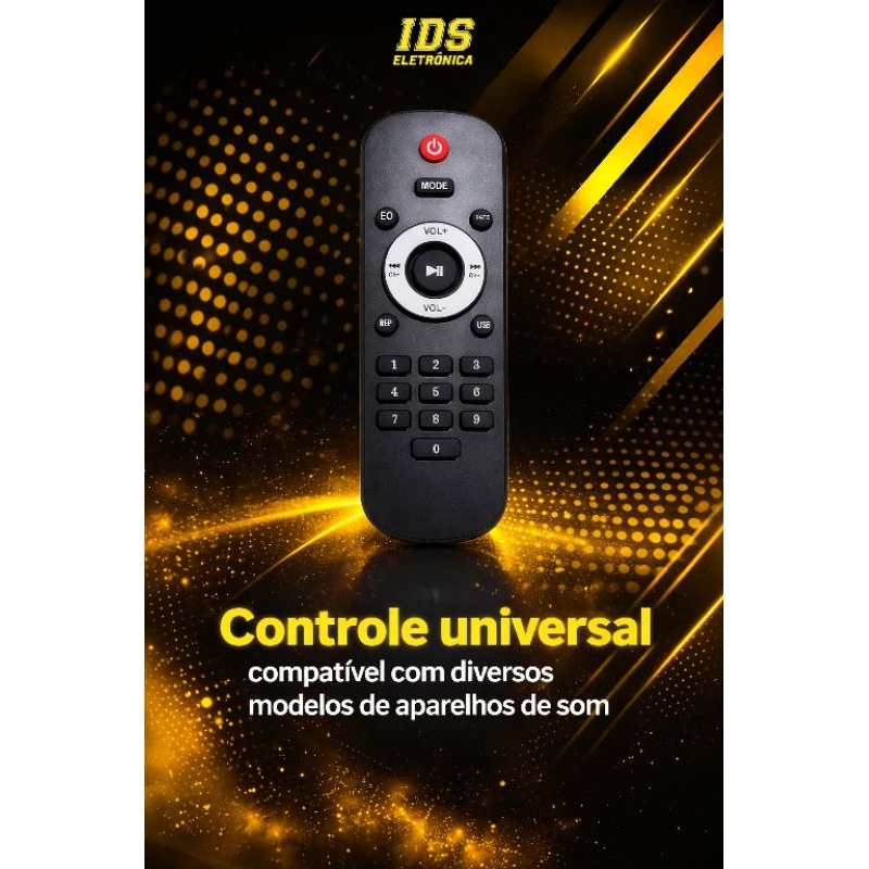 Controle Remoto Universal para Módulo MP3 Bluetooth – Compacto e Prático