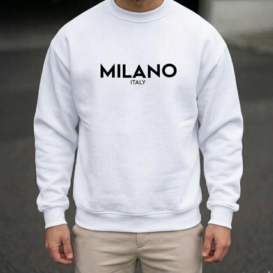 Blusa de Frio Milano Estampado Gola Redonda Casual Estiloso Quentinho Confortável