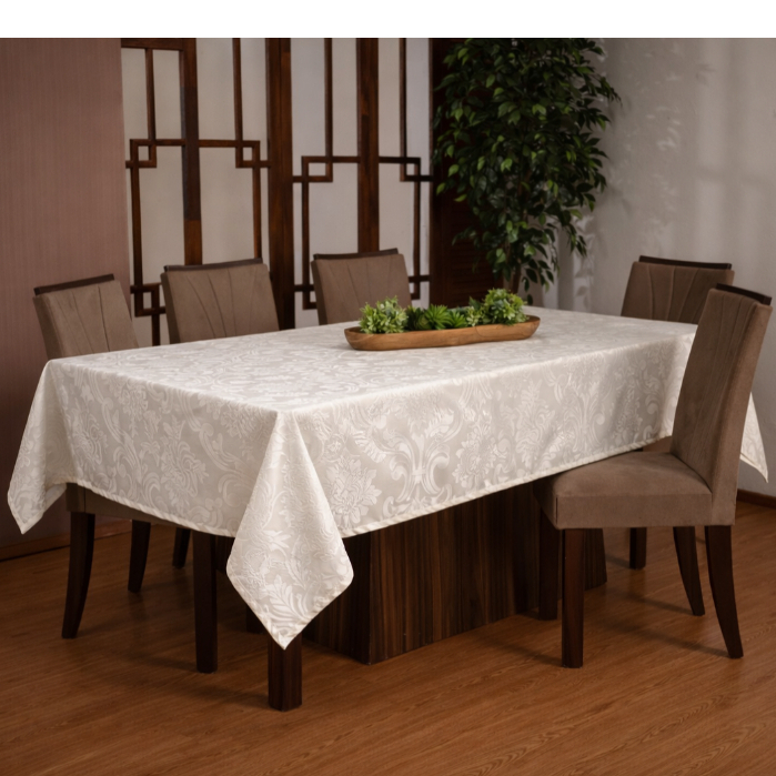 Toalha De Mesa Tecido Jacquard Retangular Durável e Elegante 4/6/8 Lugares Luxo Promoção! em Oferta na Shopee
