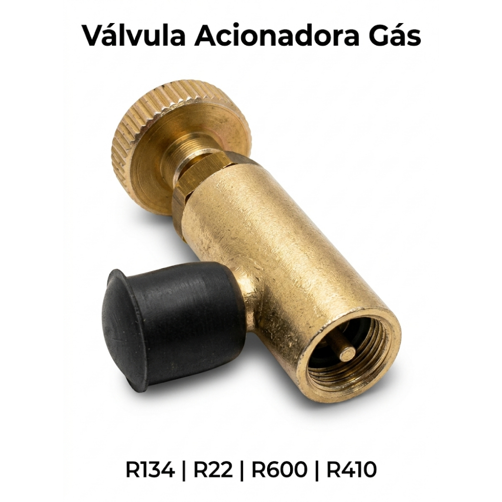 Válvula Acionadora para Gás Refrigerante com Rosca 1/4 SAE  MP39 R134 R134a R134 R22 R600 R410