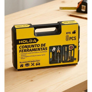 Jogo Maleta Ferramentas 8 Peças Básicas Manuais Kit Multiuso