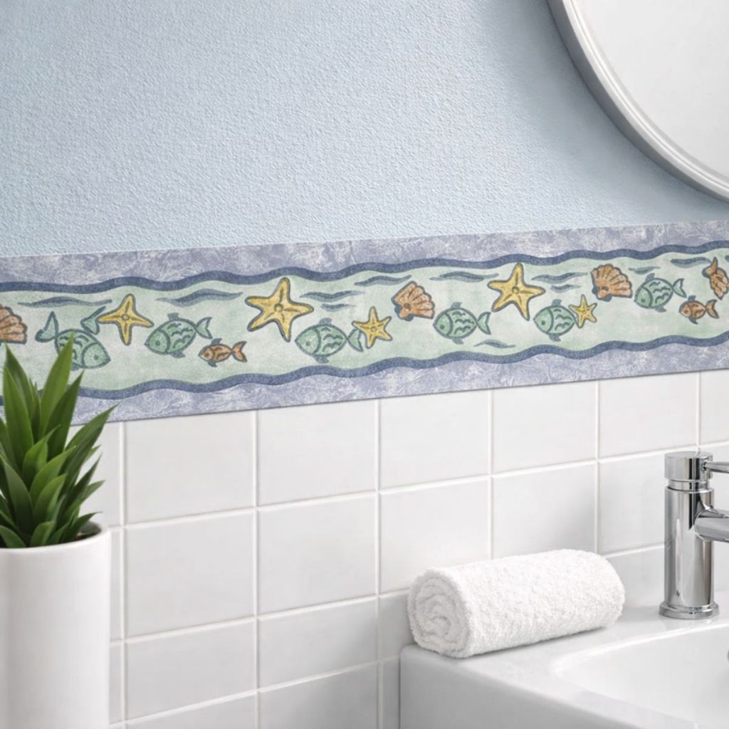 10 Metros Faixa Adesivo De Parede Autocolante Border Diversas Estampas Infantil Cozinha Decorativa