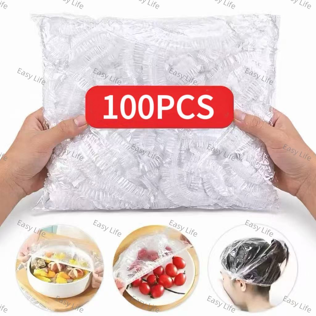 Tampas De Plástico Descartável Com 100 Peças Para Alimento