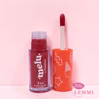 Blush, Batom e sombra 3x1 Melu - Ruby rose