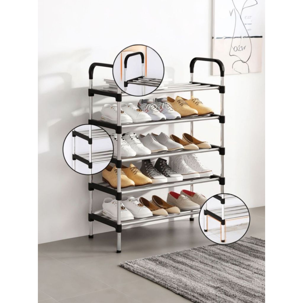 Sapateira Organizador Sapatos Prateleira 5 Andares Multiuso Desmontável Para Quarto Hall de entrada Capacidade 20 Pares