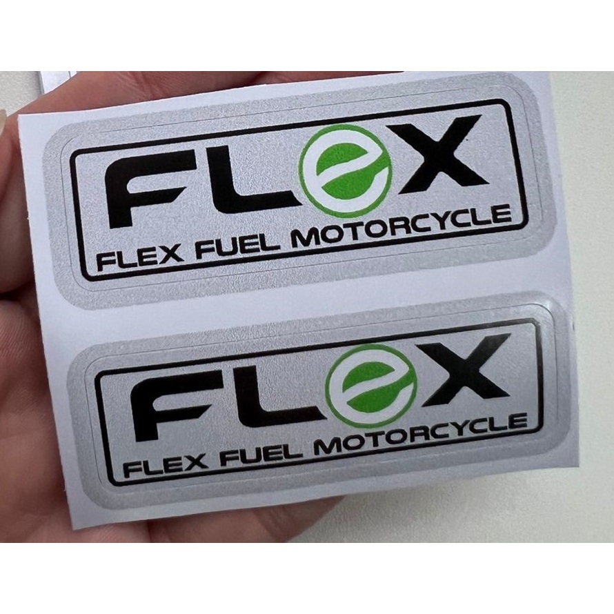 Par de Adesivo Flex Fuel BIZ100 125 CG125 150 FAN BROS 150 160 XRE190 300 CB300 MIX FLEX