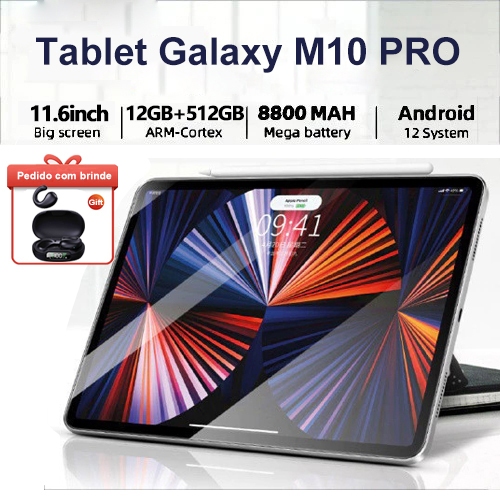 2026 Novo Galaxy M10 PRO 11,6polegadas comprimido 12 GB+512GBOnline Learning Tablet Student5g
