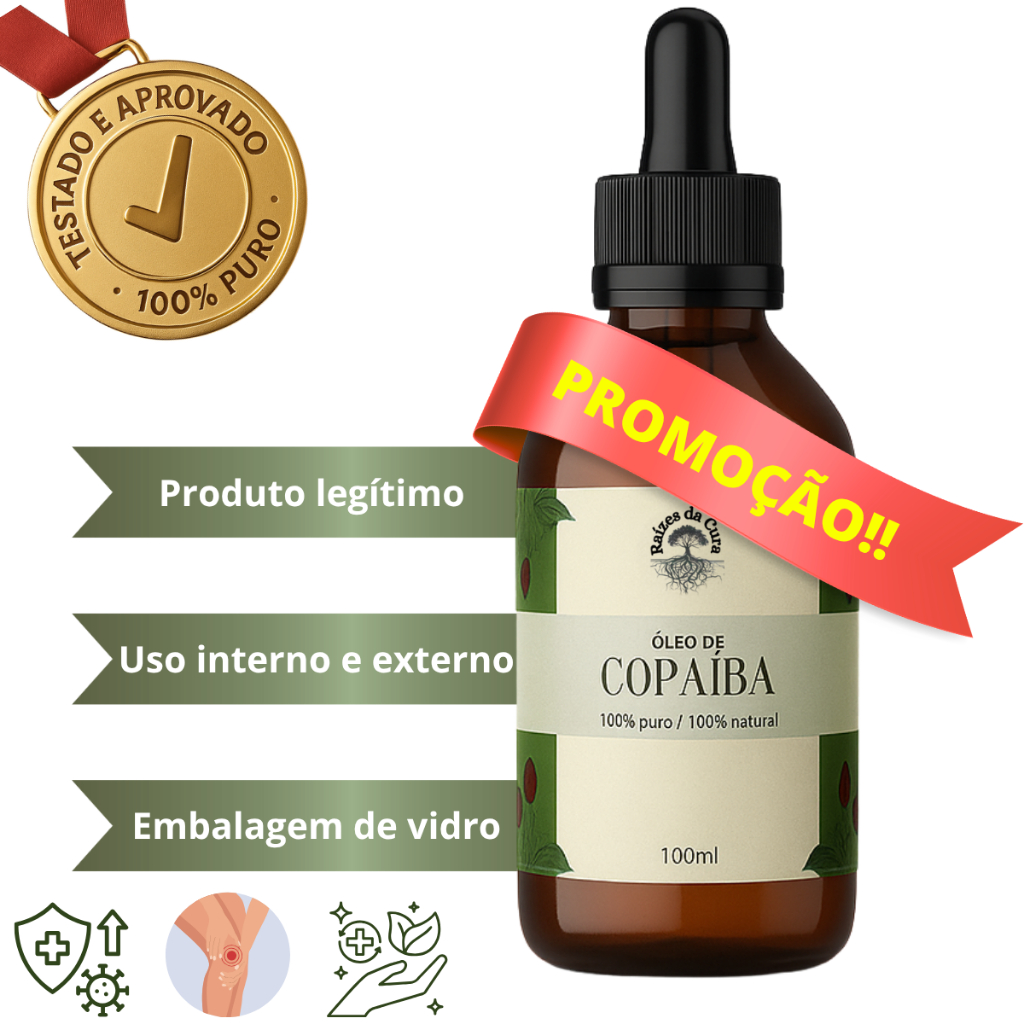 Verdadeiro Óleo de Copaíba da Amazônia Original 100% Puro Frasco 100 ml Vidro Conta Gotas Promoção