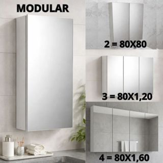 1Un. - Aéreo com Espelho 80 Altura x 40 Larg. Modular Grande MDF - Montado - 80cm/120cm/160cm em Oferta na Shopee