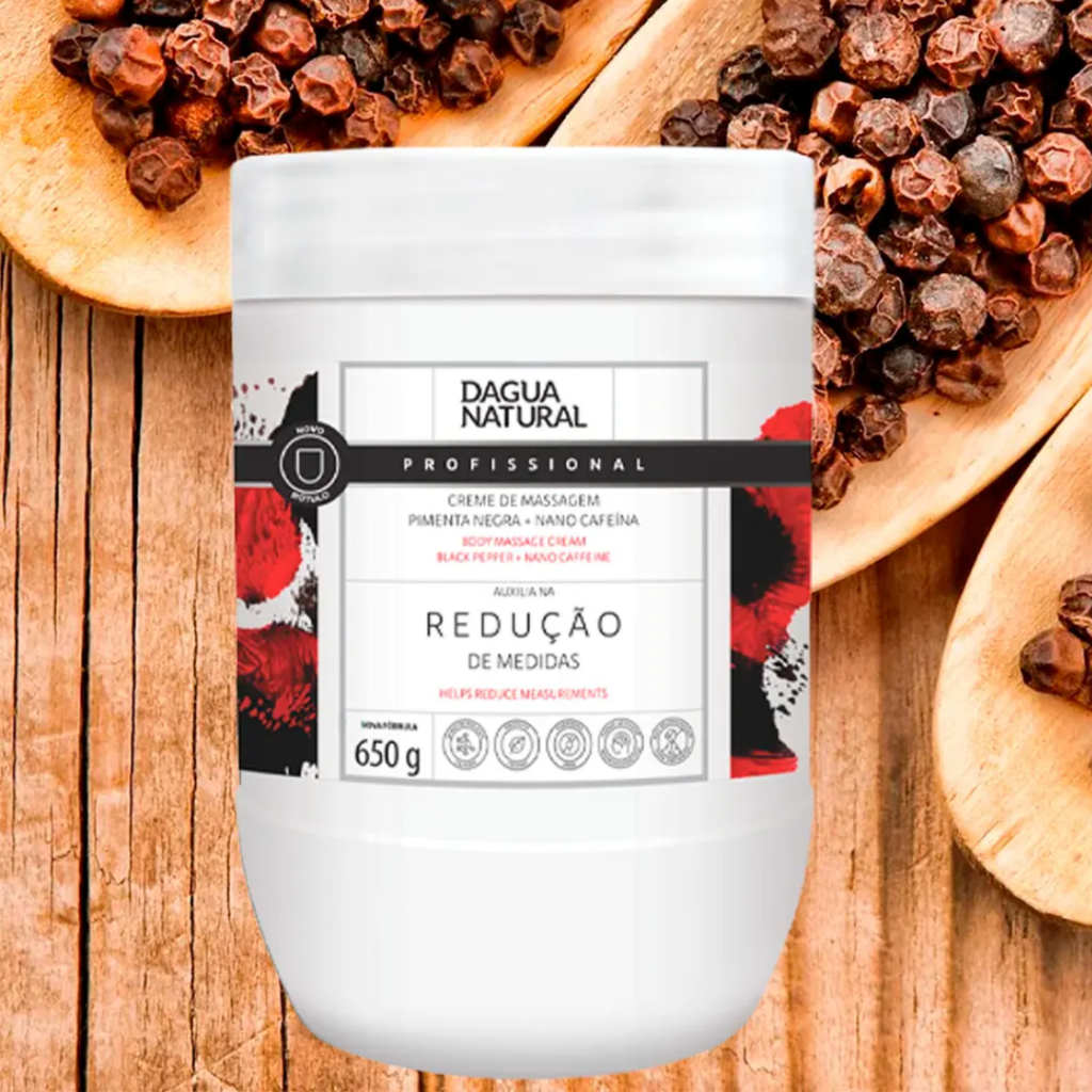 Creme De Massagem Redutor Pimenta Negra 650g D'agua Natural Pimenta Negra