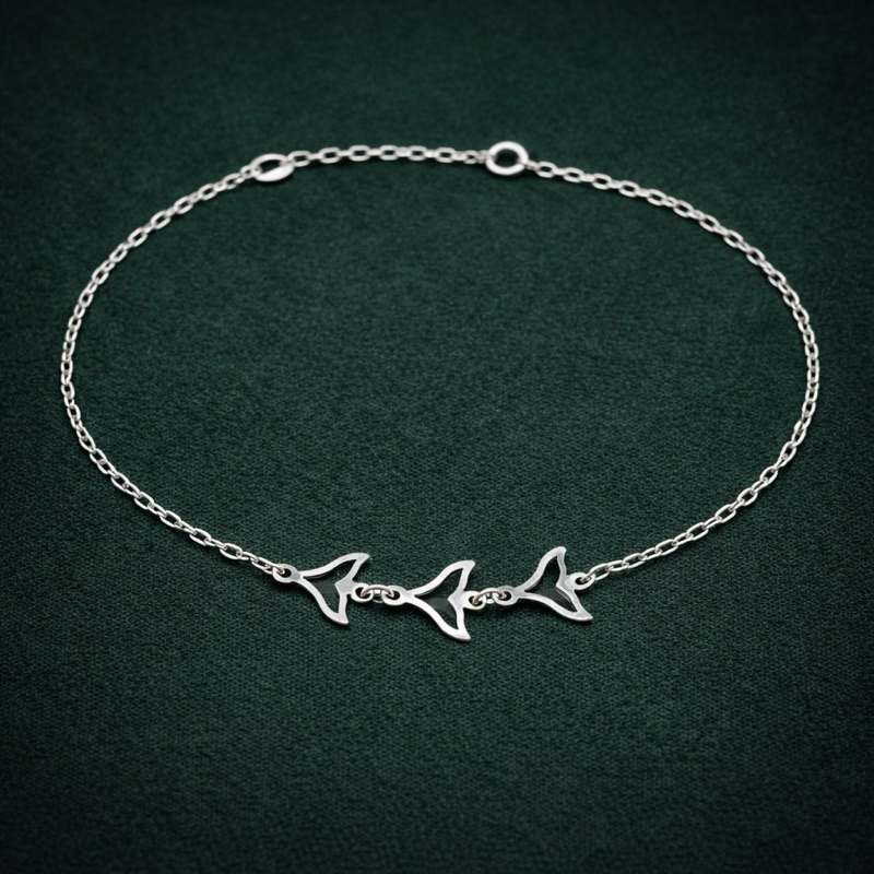 Pulseira Feminina Cauda de Sereia Prata 925 Leve e Elegante
