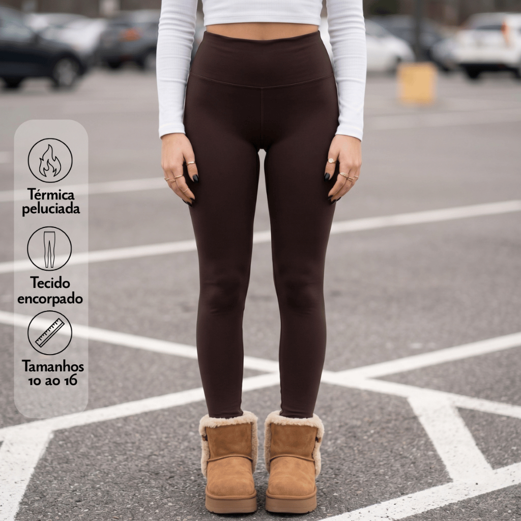 Legging flanelada peluciada Juvenil para adolescentes Cintura alta 87-A