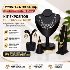 Kit 4 Expositores Joias Colar Brinco Anel Pulseira Altare