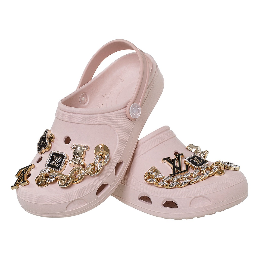 Babuche Infantil Menina Sandálias Com enfeitei Botons Pins Sapato Confortável Leve em Oferta na Shopee