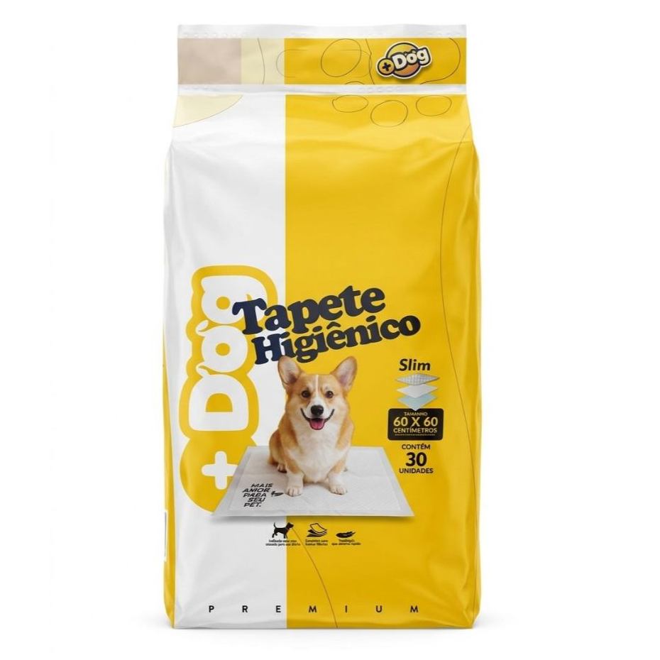 Tapete Higiênico Para Cães +Dog Pet 30 Unidades 60x60cm - Dry Super Absorvente