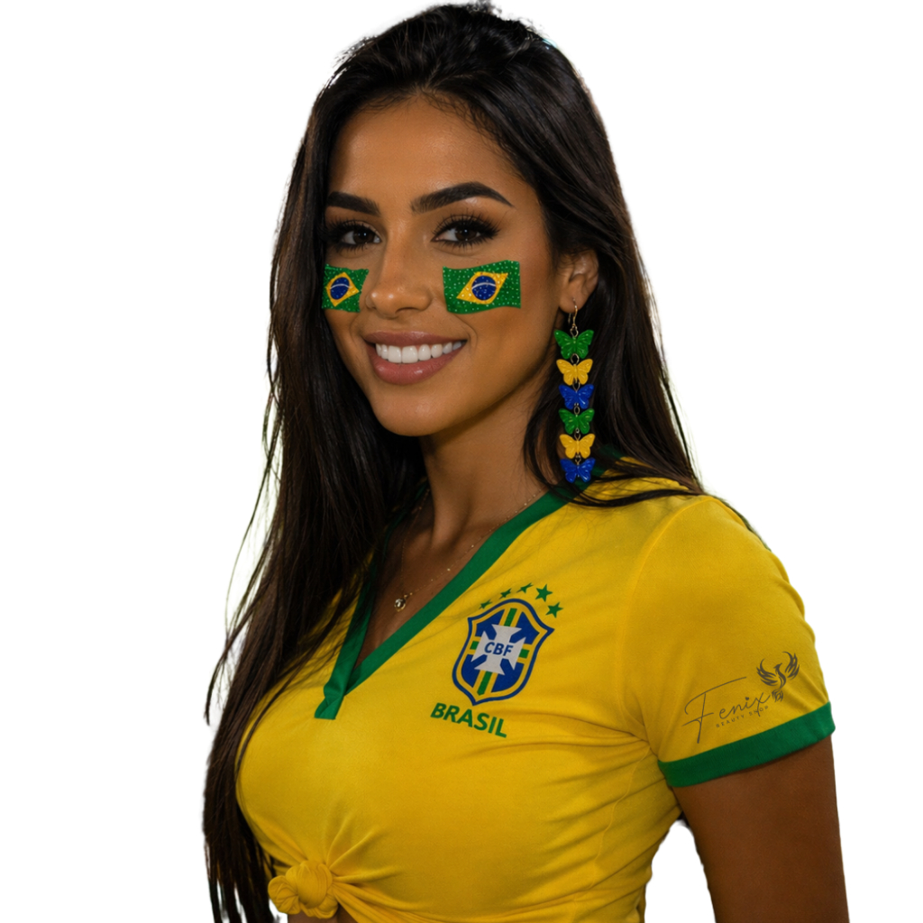 ADESIVO FACIAL COPA DO MUNDO TORCIDA BRASIL FUTEBOL FESTA