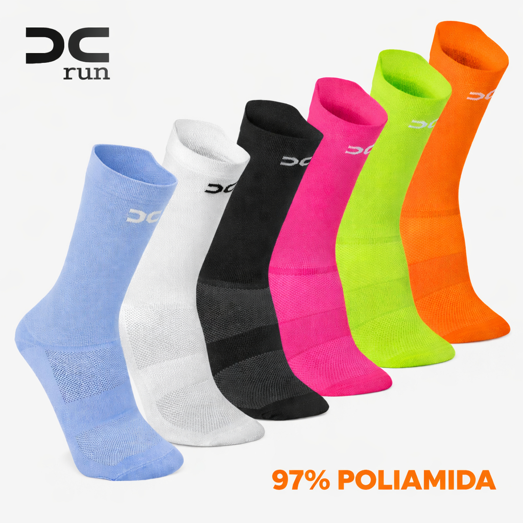 Kit 2 pares Meia Esportiva Corrida Unissex Cano Médio Esportes Academia Gym Dry Fit 97% Poliamida