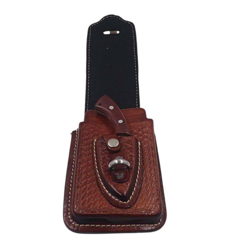 Bainha para Celular de Couro Legítimo com Faquinha Campeira Skinner Inox — imagem 2 de 2