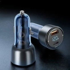 Carregador Veicular Turbo LED 38W Carregador USB e Tipo C