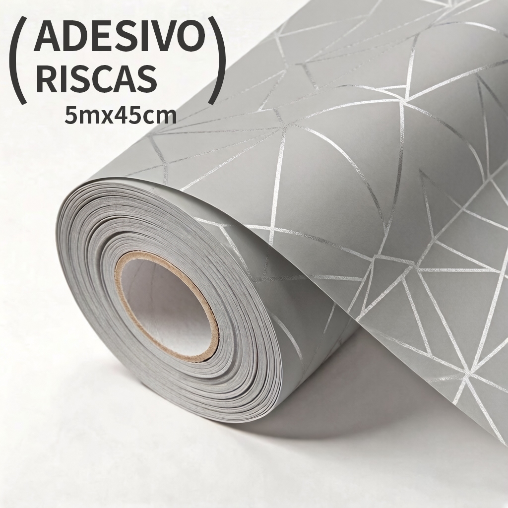 Papel De Parede Adesivo Cinza ZARA Vinil Lavável Quarto Sala 5m
