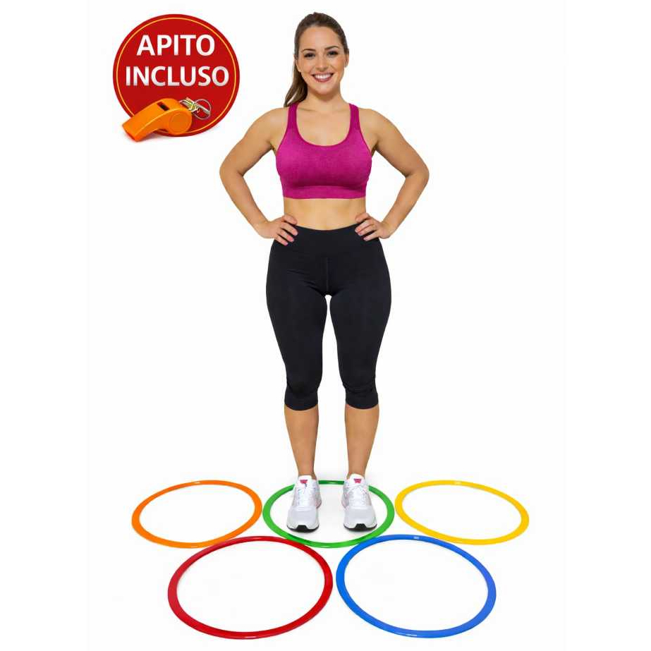 A-5 KIT 5 ARGOLA DE AGILIDADE 45 CENTÍMETROS ARO PARA TREINO FUNCIONAL AGILIDADE FISIOTERAPIA