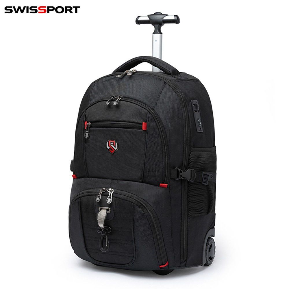 Imagem Mochila Masculina com Rodinhas Antifurto para Notebook 15.6" Executiva Viagem Trabalho Swisssport