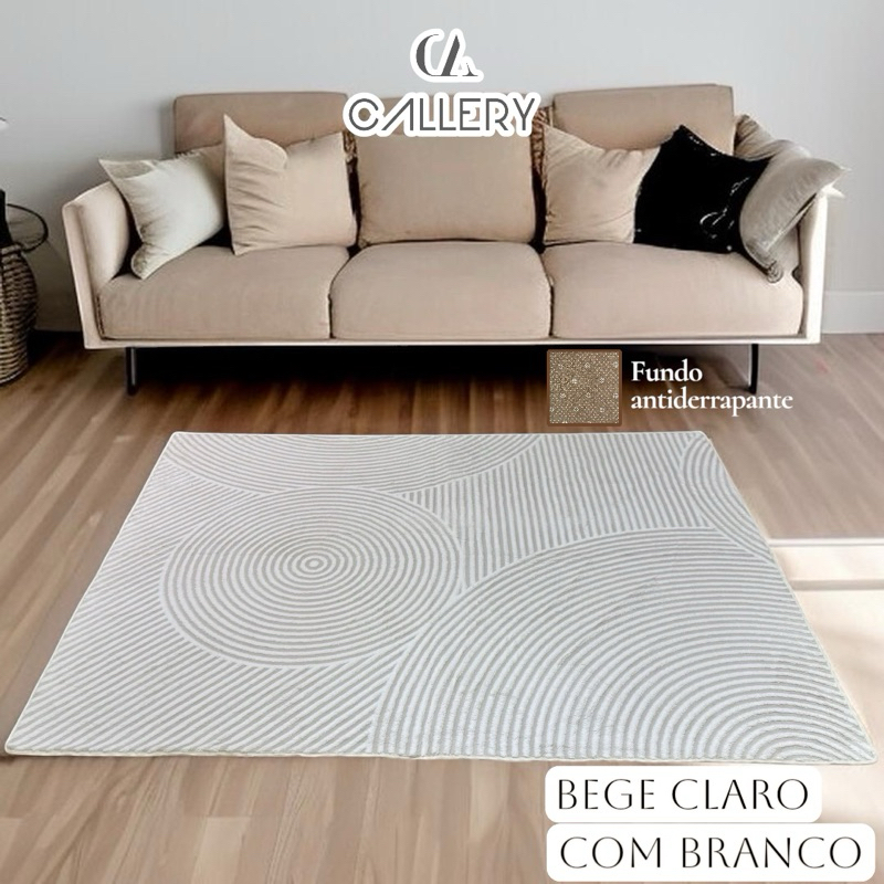 Tapete 150x200cm Antiderrapante Geométrico para Sala quarto