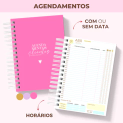 Agenda de Agendamentos de Clientes 2027 Marcação de Horário Salão de Beleza Pedicure Manicure Caixa