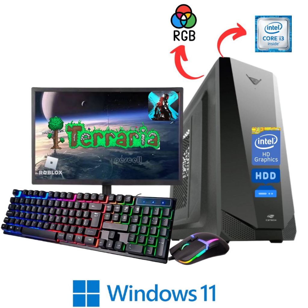 Oportunidade: PCs Gamer Completos RGB Intel Core i3