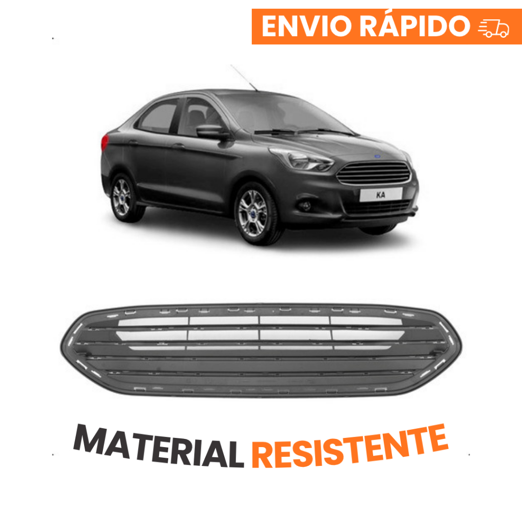 Grade Radiador Ford Ka Sedan 2015 2016 2017 2018 Preto Sem Friso