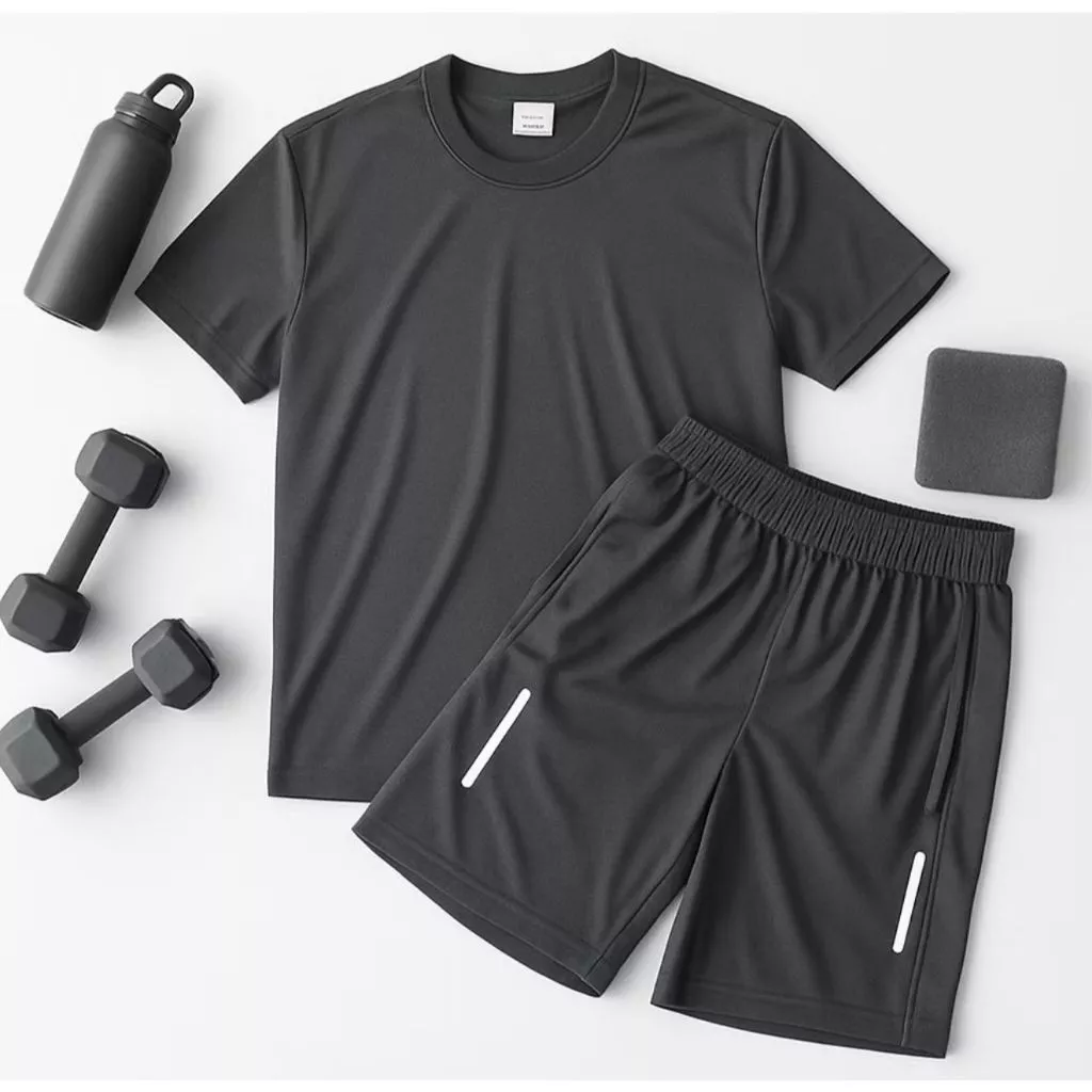 Kit Camiseta Shorts Conjunto Dry Fit Moda Masculina Camisa Bermuda Refletivo Academia Treino — imagem 1