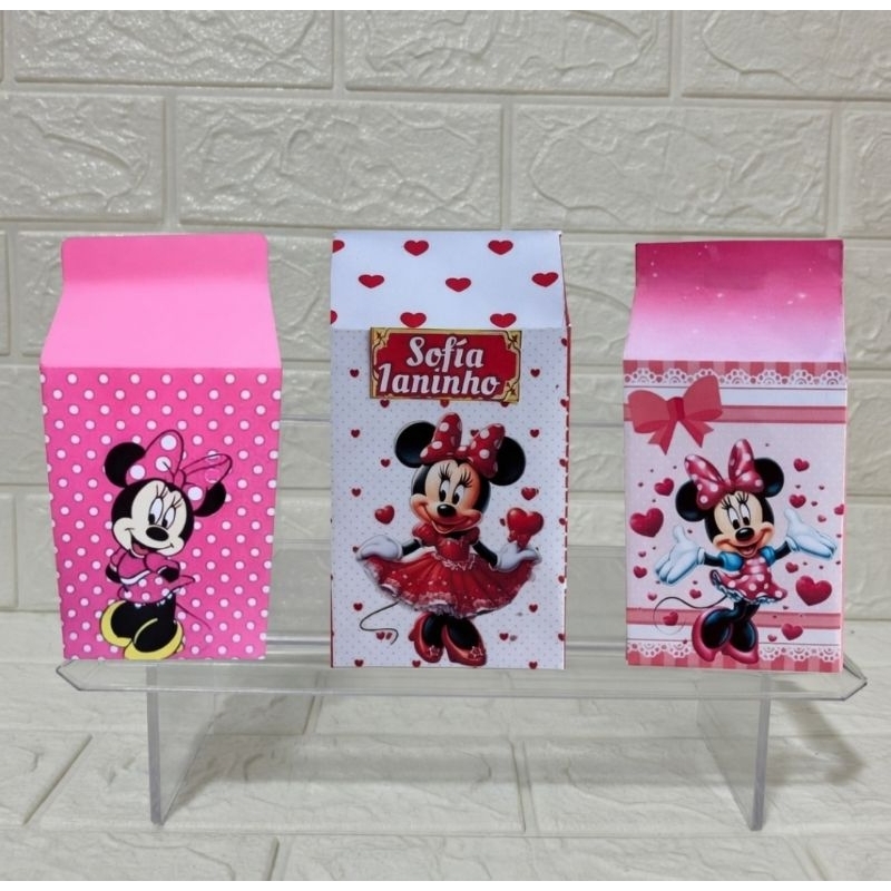 20 Caixinhas Personalizadas Minnie- Lembrancinha festa aniversário  infantil escola seu modelo