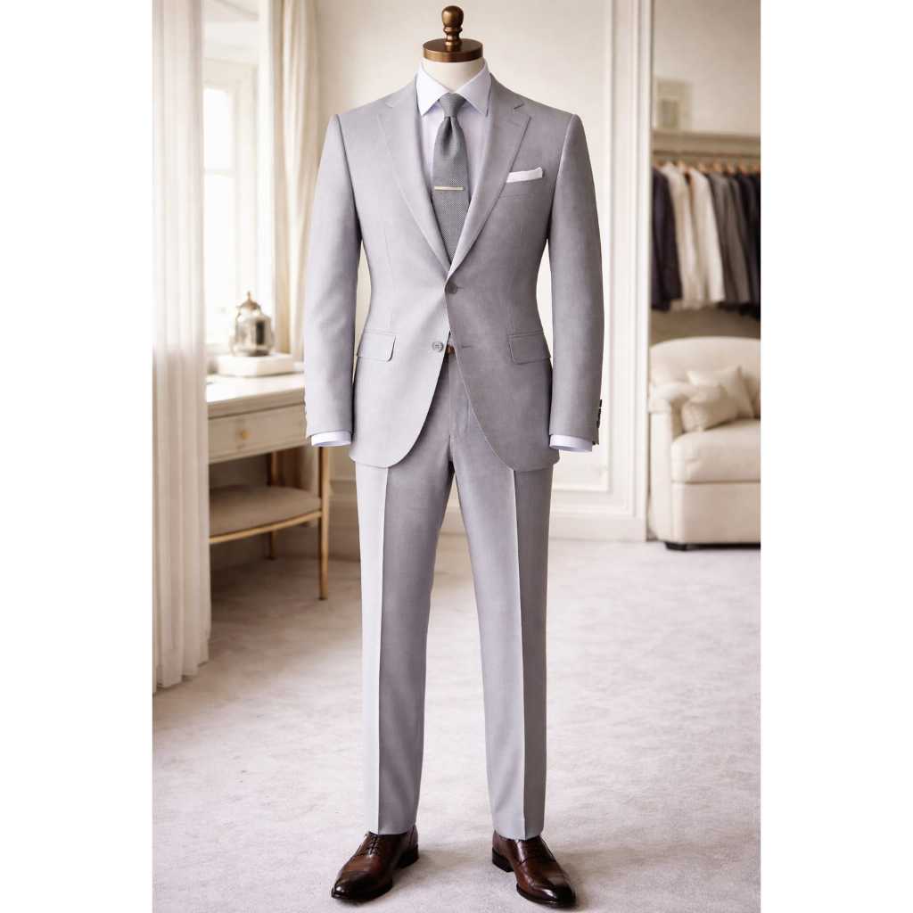 Terno Cinza Crômio Oxford Corporativo _ Terno + Calça .
