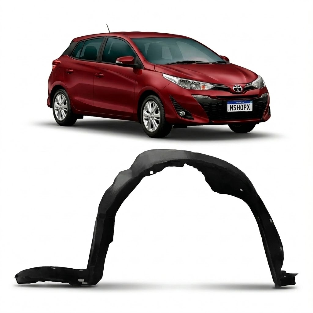 Parabarro Dianteiro Yaris Sedan E Hatch 2018 2019 2020 Lameiro Fabricado em Plástico Resistente