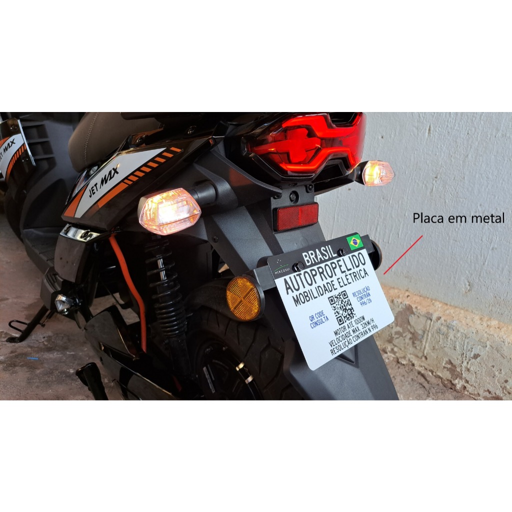 PLACA DE METAL IDENTIFICAÇÃO PARA BICICLETAS E SCOOTER ELÉTRICA 1000W - 15X20