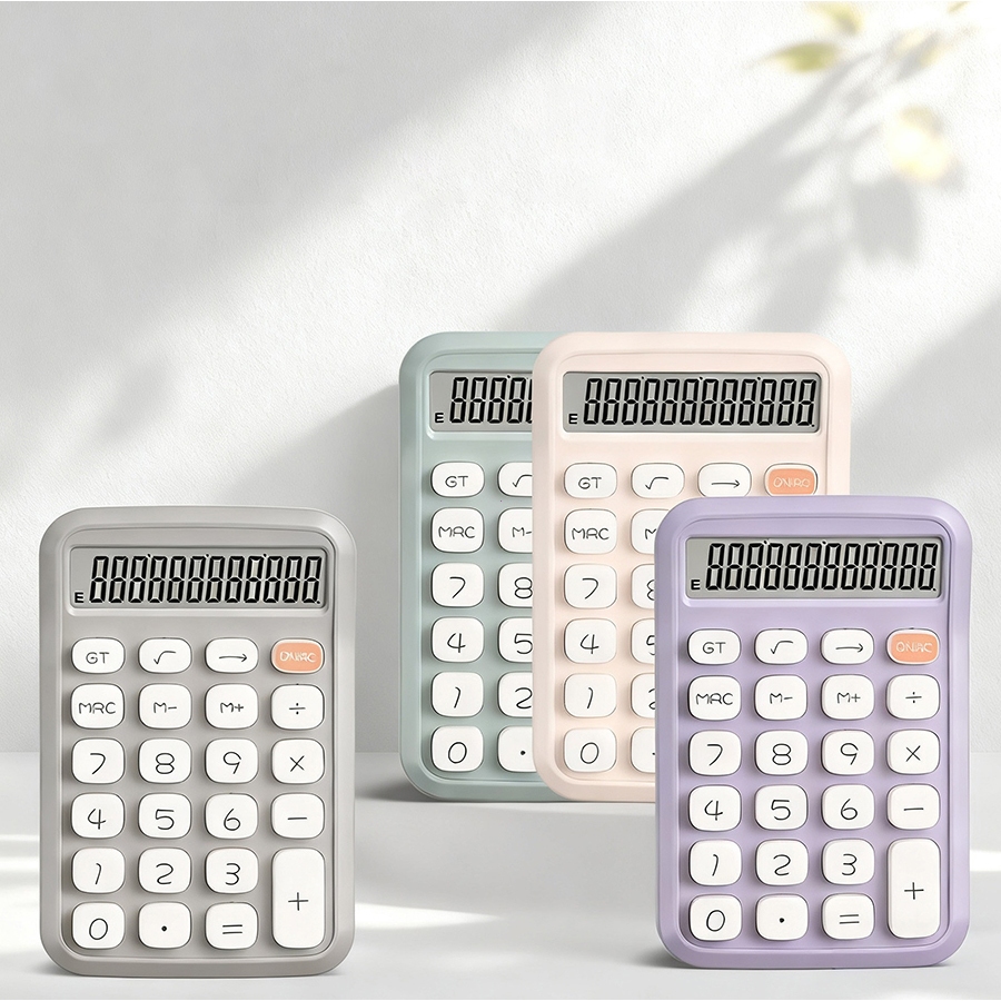 Calculadora colorida 12 dígitos teclado mecânico de teclas grandes adequada para material escolar de escritório